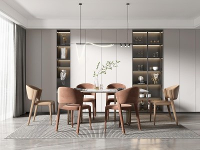 现代餐厅3D模型下载